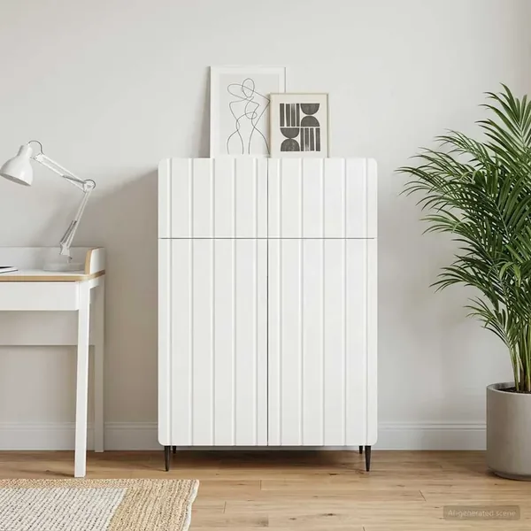Buffet Blanc 66 x 34,5 x 92 cm Bois d'ingénierie