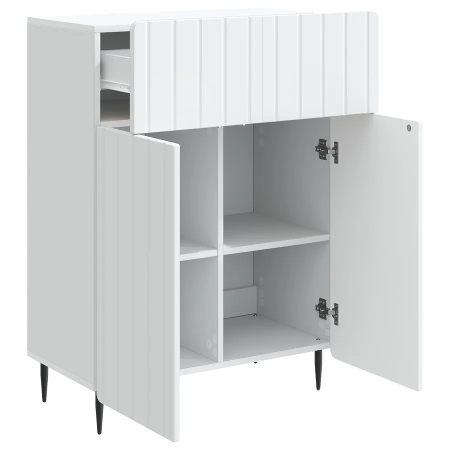 Buffet Blanc 66 x 34,5 x 92 cm Bois d'ingénierie - 5