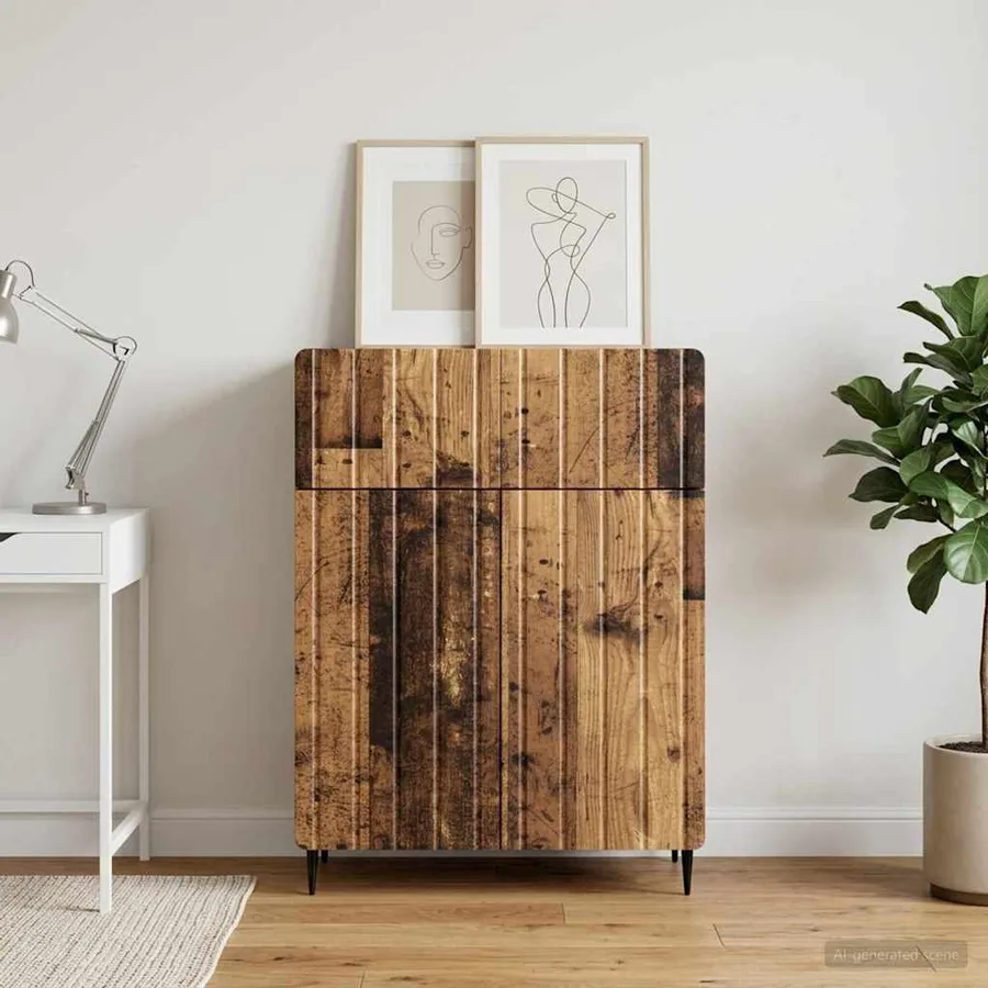 Buffet Bois ancien 66 x 34,5 x 92 cm Bois d'ingénierie - 4