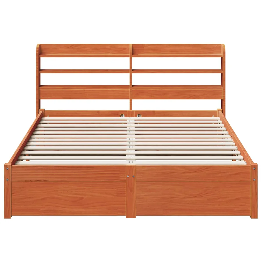 Cadre de lit Cire marron 150 x 200 cm Bois de Pin Massif - 6