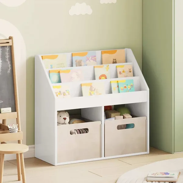Bibliothèque pour enfants Blanc brillant 72,5 x 29,5 x 69 cm