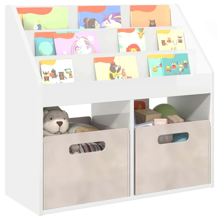 Bibliothèque pour enfants Blanc brillant 72,5 x 29,5 x 69 cm - 3