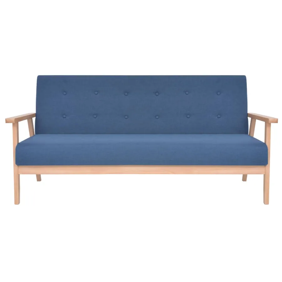 Ensemble de canapés 3 pcs Tissu Bleu - 3
