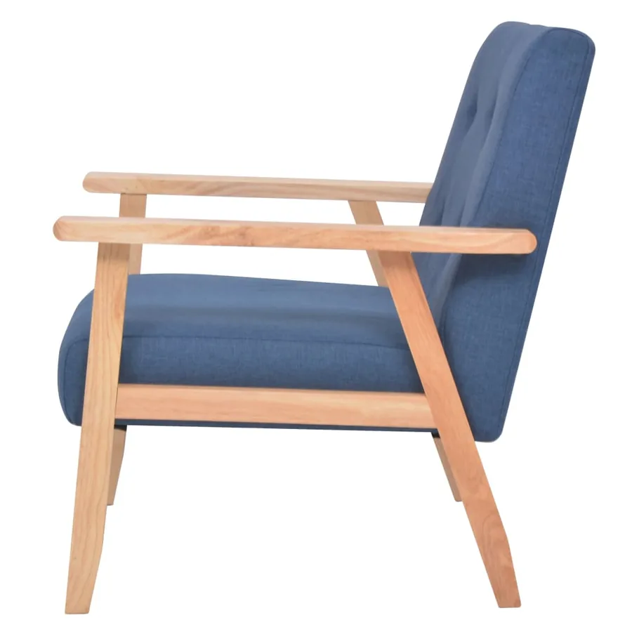 Ensemble de canapés 3 pcs Tissu Bleu - 7