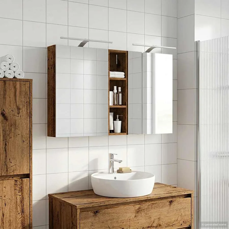 Ensemble de Meubles de Salle de Bain 3 pcs 120 x 14,5 x 70 cm - 4
