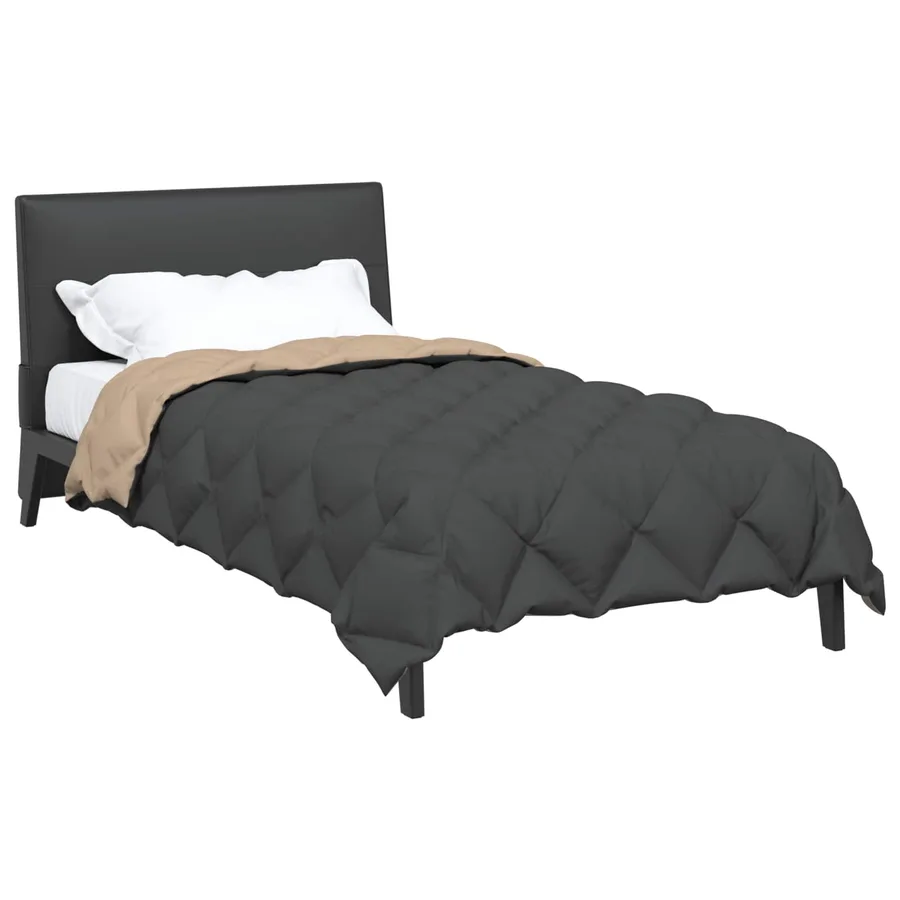 Duvet d'hiver Anthracite et Taupe 140 x 220 cm Microfibre - 3