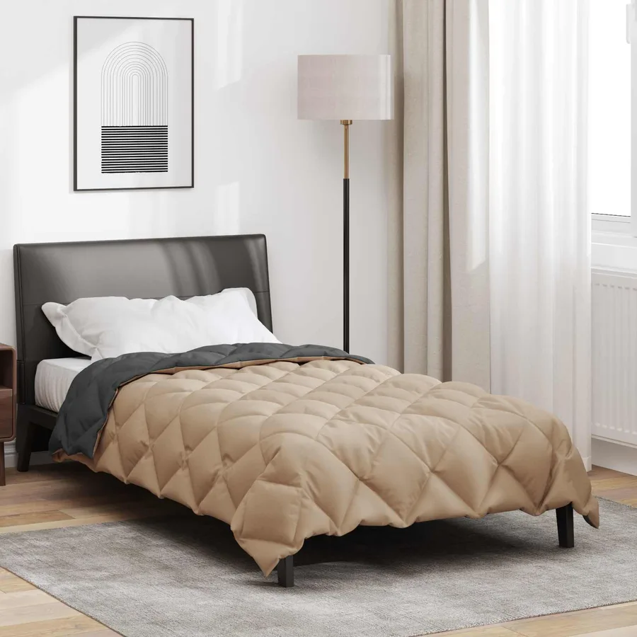 Duvet d'hiver Anthracite et Taupe 140 x 220 cm Microfibre - 4
