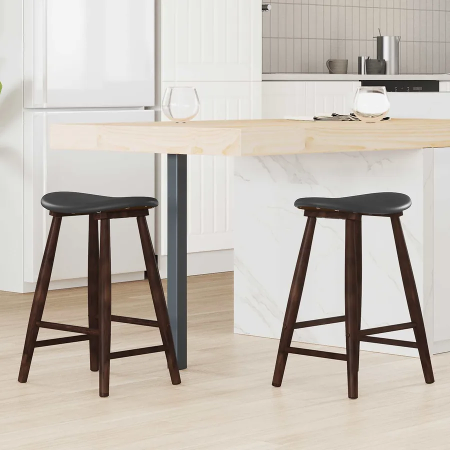 Chaises de salle à manger 2 pcs Marron Clair 46 x 37 x 63 cm