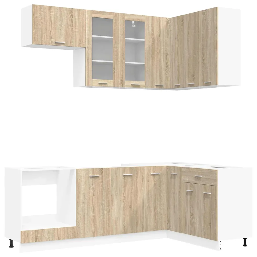 Unité de cuisine LYON 8 pcs Chêne Sonoma Bois d'ingénierie - 2