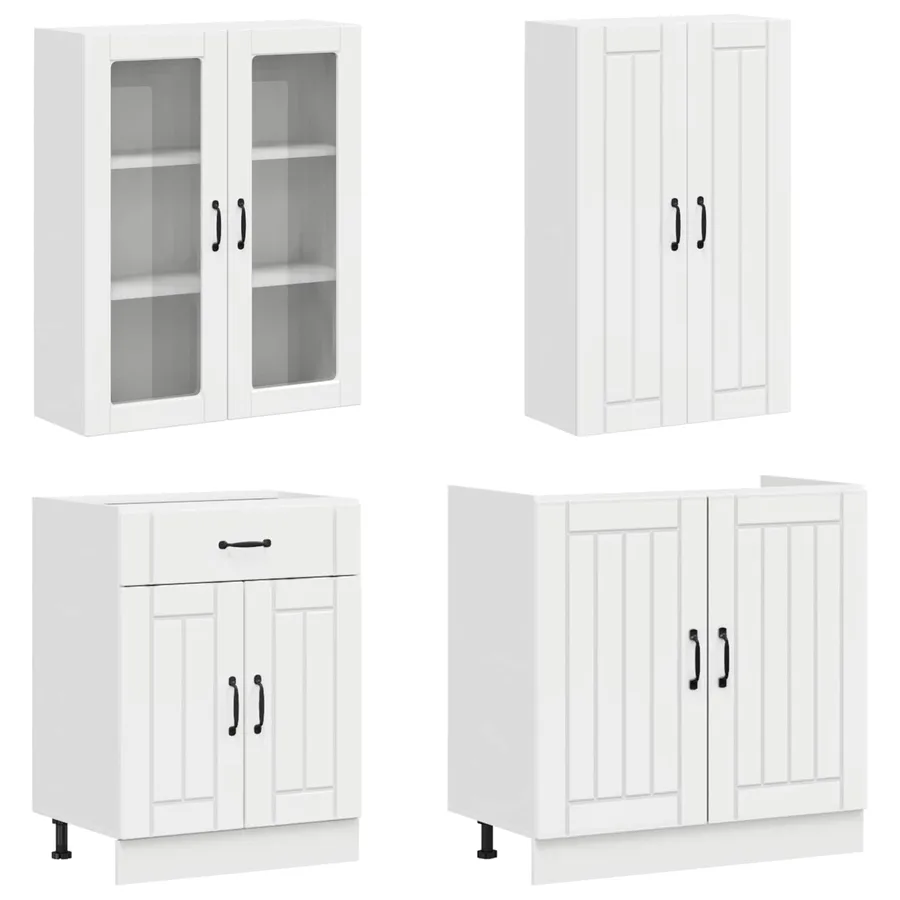 Unité de cuisine LUCCA 4 pcs Blanc brillant Bois d'ingénierie - 3