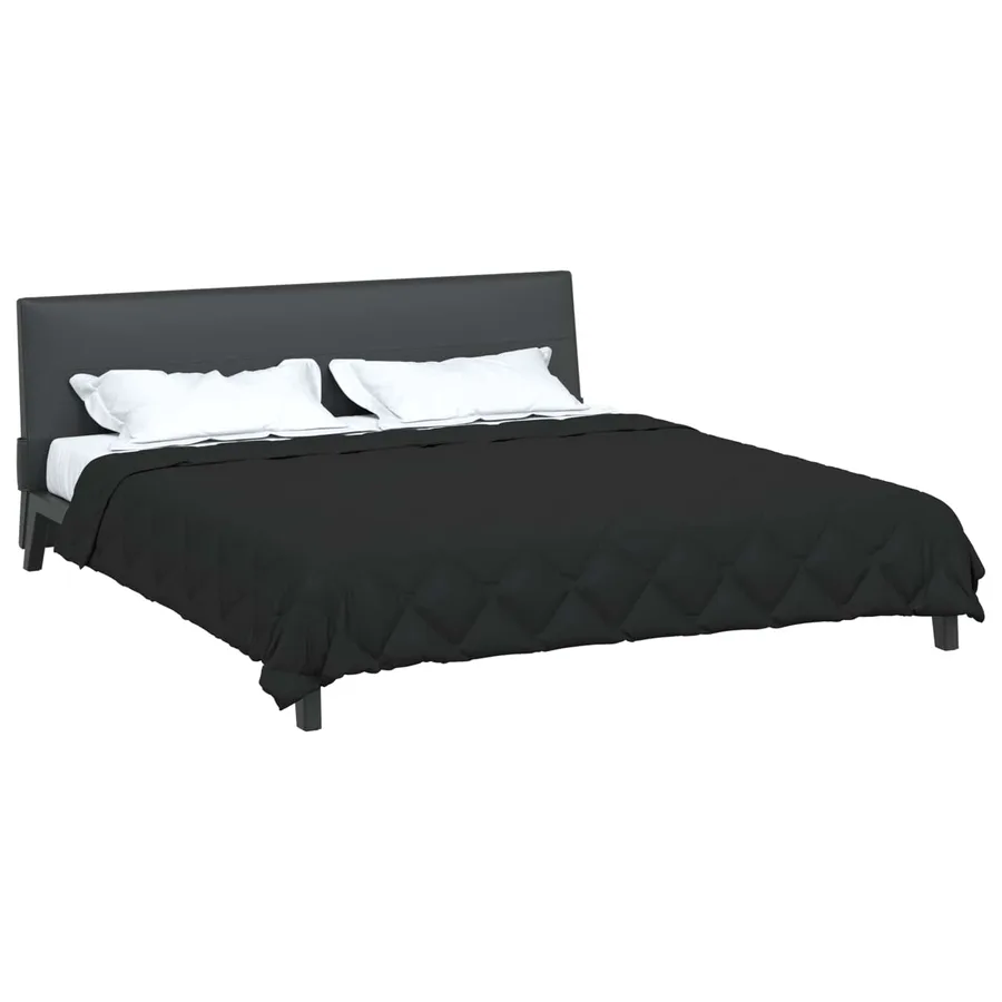 Duvet d'été simple Noir 240 x 200 cm Microfibre - 3