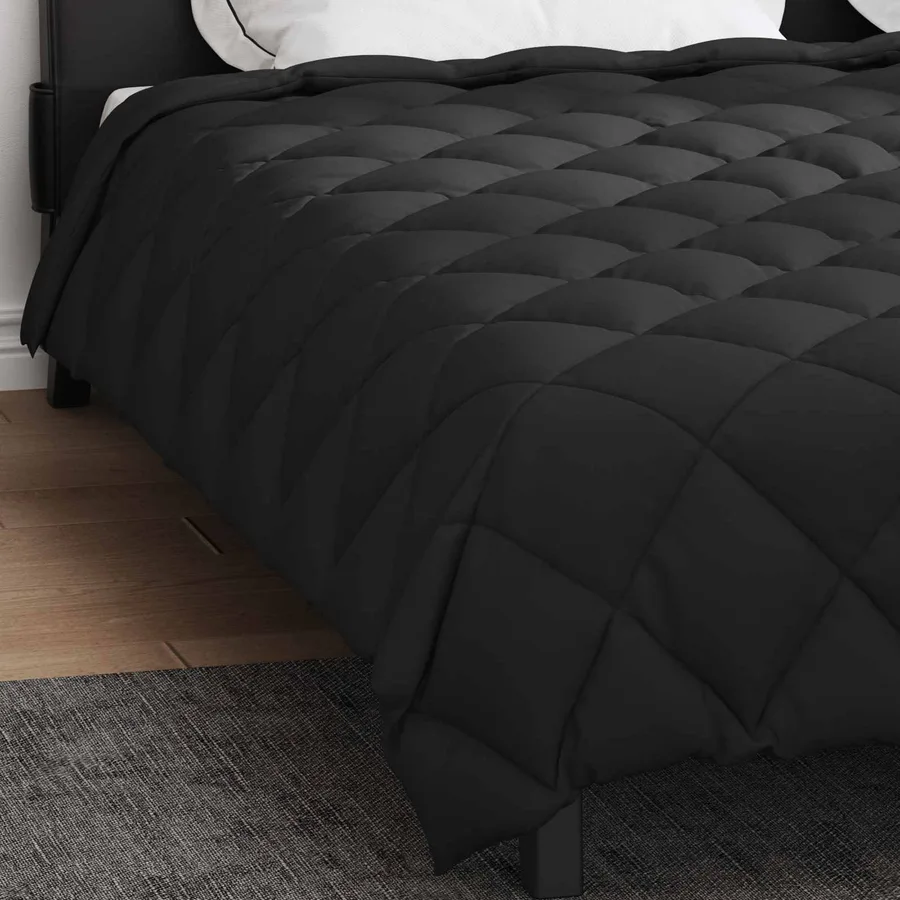 Duvet d'hiver Noir 200 x 220 cm Microfibre - 4