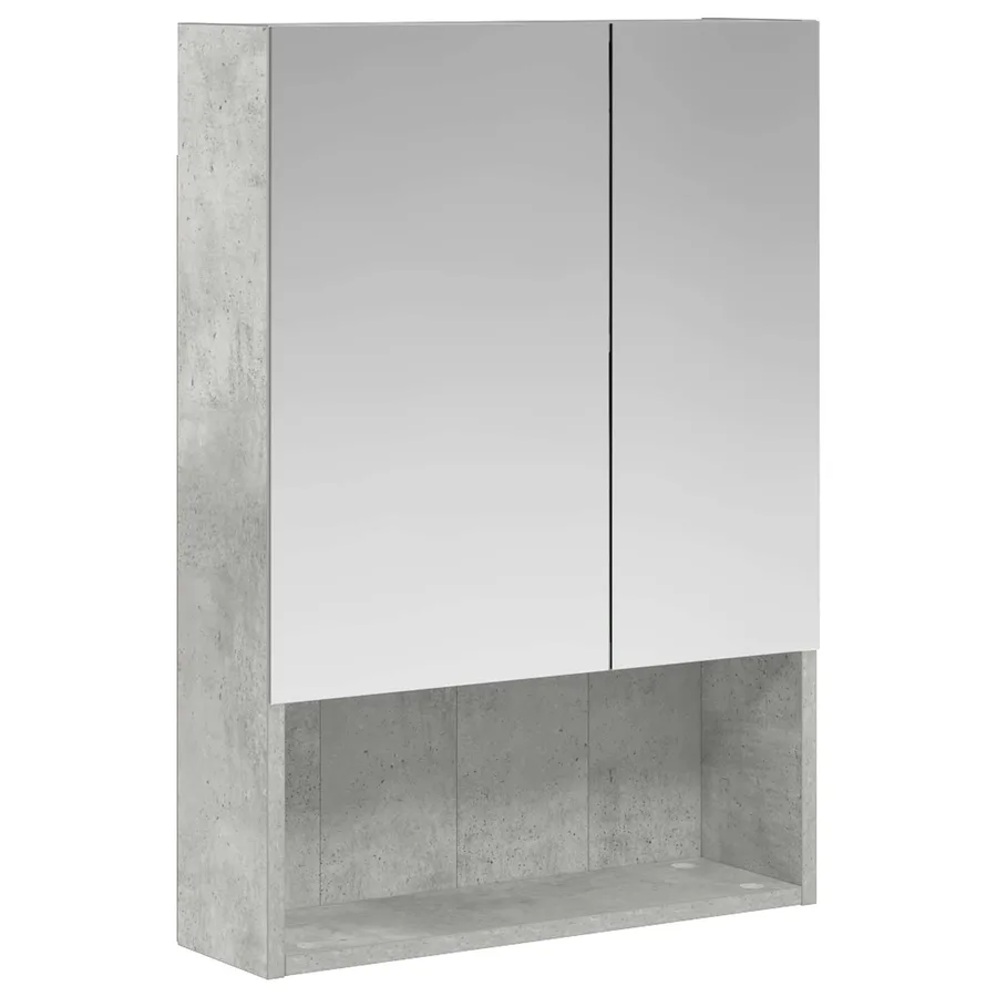 Armoire Miroir de Salle de Bain Gris béton 50 x 14,5 x 70 cm - 2