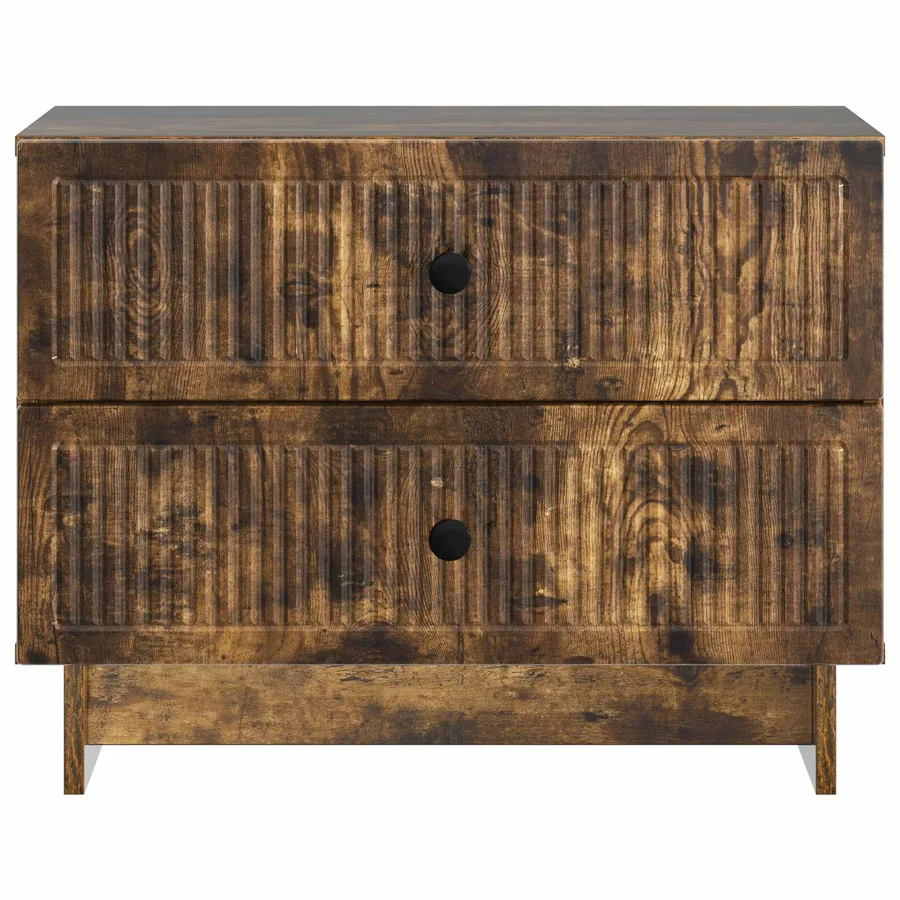 Cabinet de chevet avec tiroir Chêne fumé 62 x 34,5 x 47,5 cm - 5