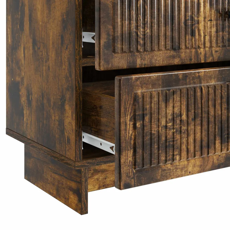 Cabinet de chevet avec tiroir Chêne fumé 62 x 34,5 x 47,5 cm - 9