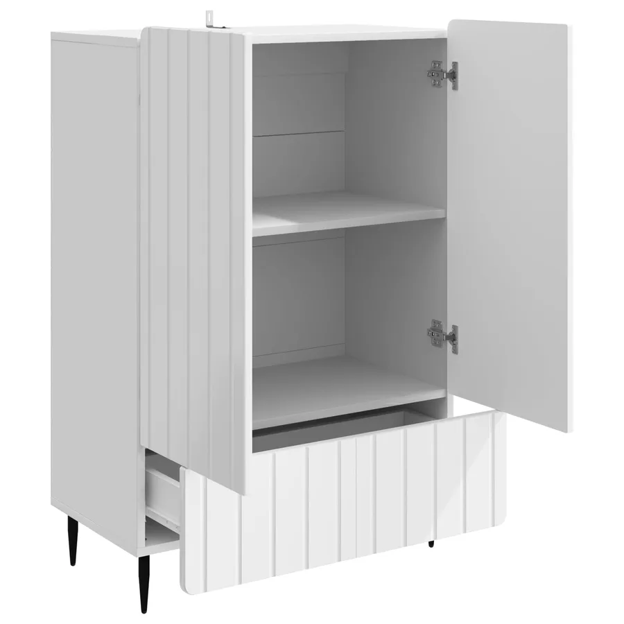 Buffet Blanc brillant 66 x 34,5 x 97 cm Bois d'ingénierie - 4