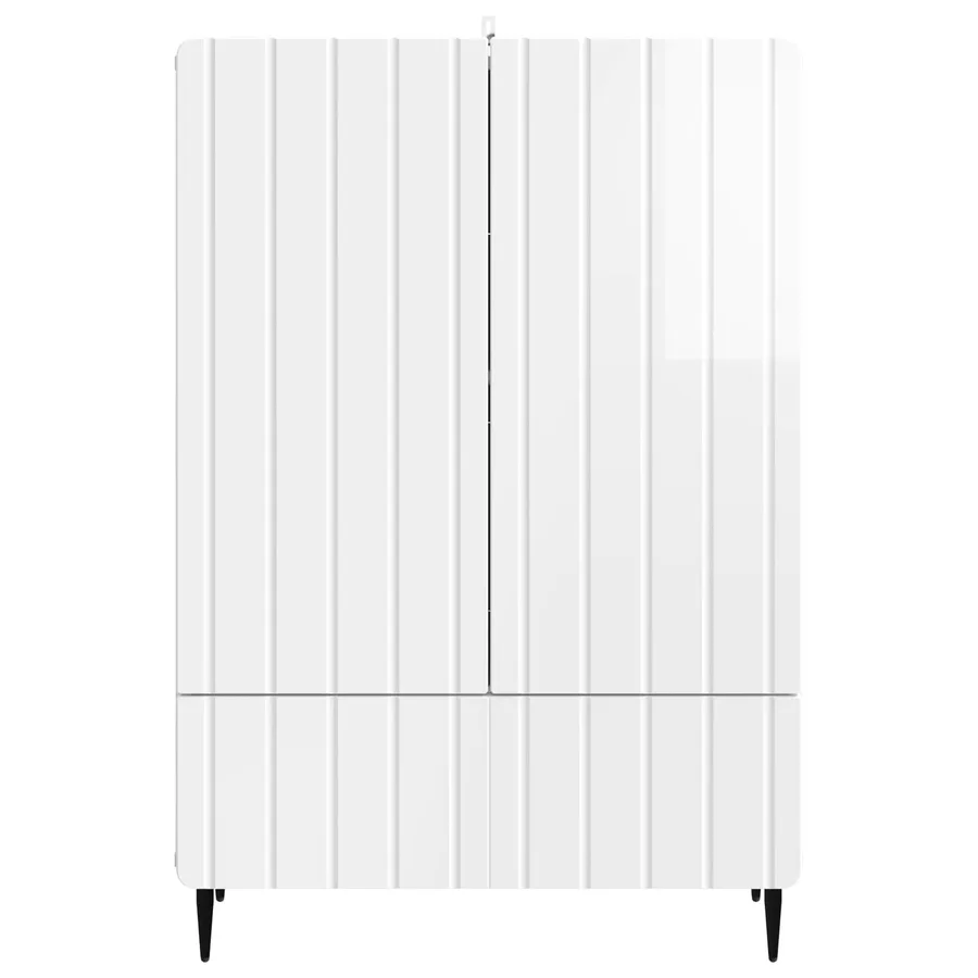 Buffet Blanc brillant 66 x 34,5 x 97 cm Bois d'ingénierie - 5