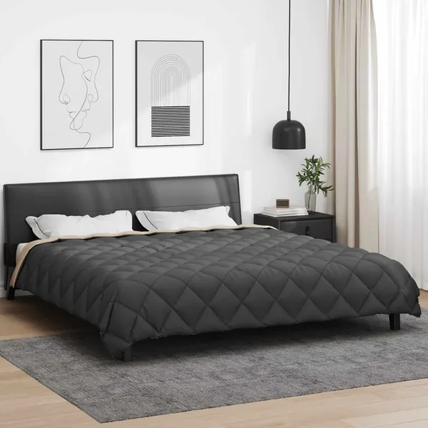 Duvet d'hiver Anthracite et Taupe 200 x 240 cm Microfibre