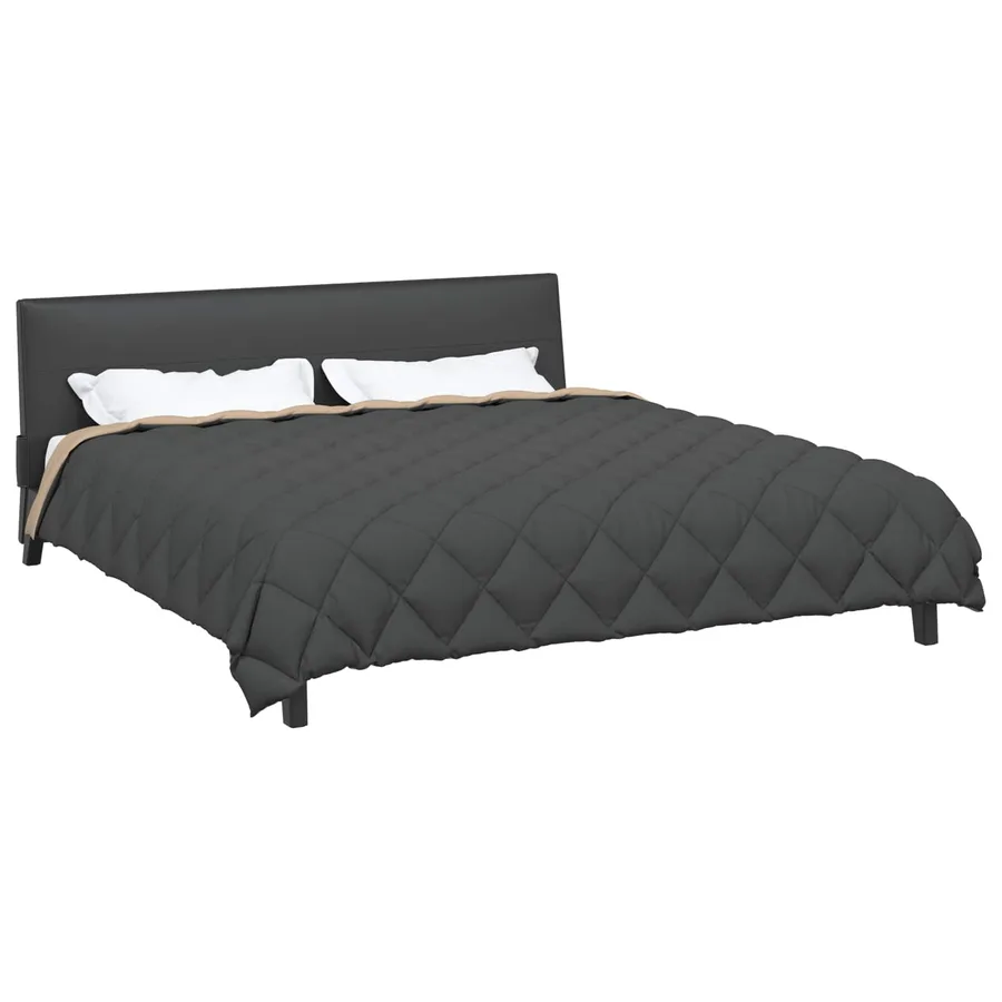 Duvet d'hiver Anthracite et Taupe 200 x 240 cm Microfibre - 3