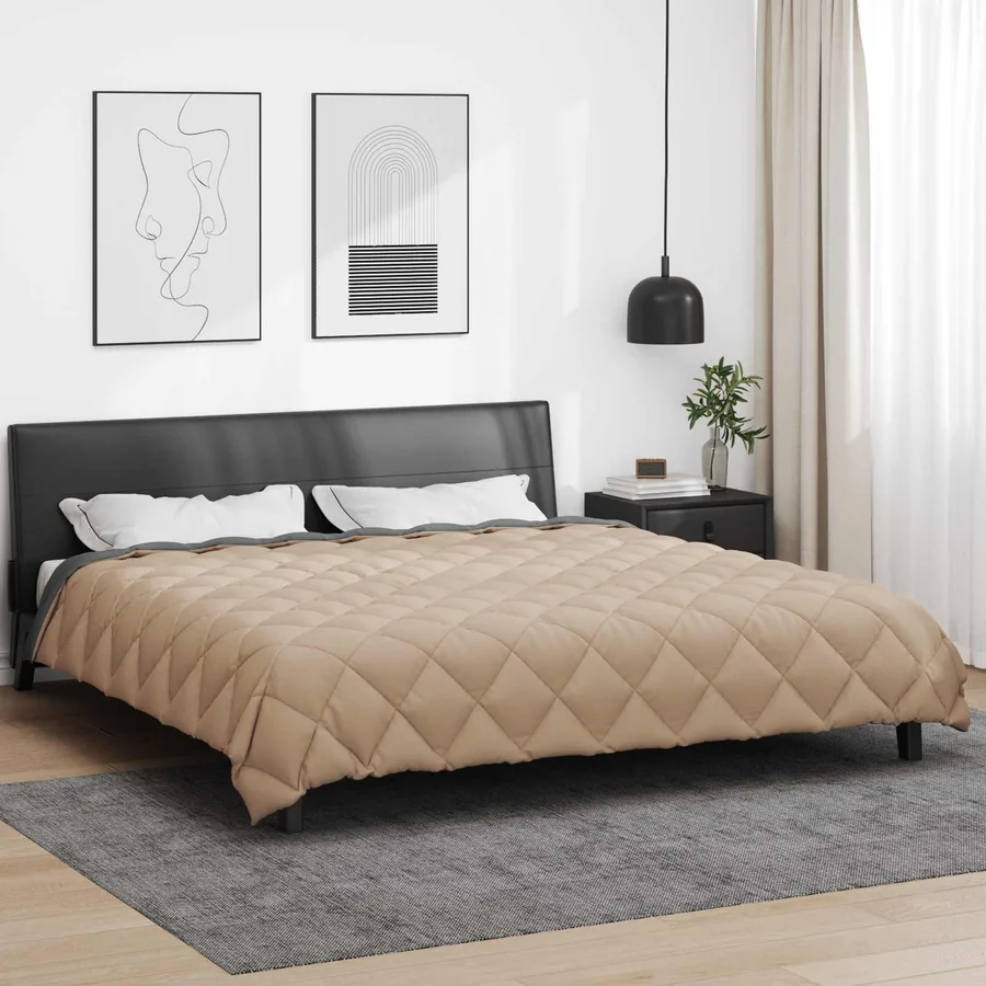 Duvet d'hiver Anthracite et Taupe 200 x 240 cm Microfibre - 4