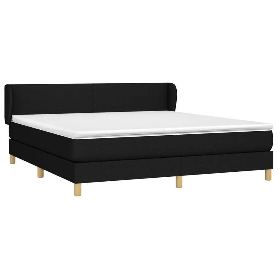 Sommier à lattes de lit avec matelas Noir 160x200 cm Tissu - 3