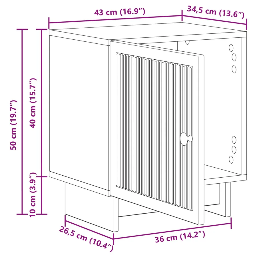 Cabinet de chevet 2 pcs Blanc 43 x 34,5 x 50 cm - 13