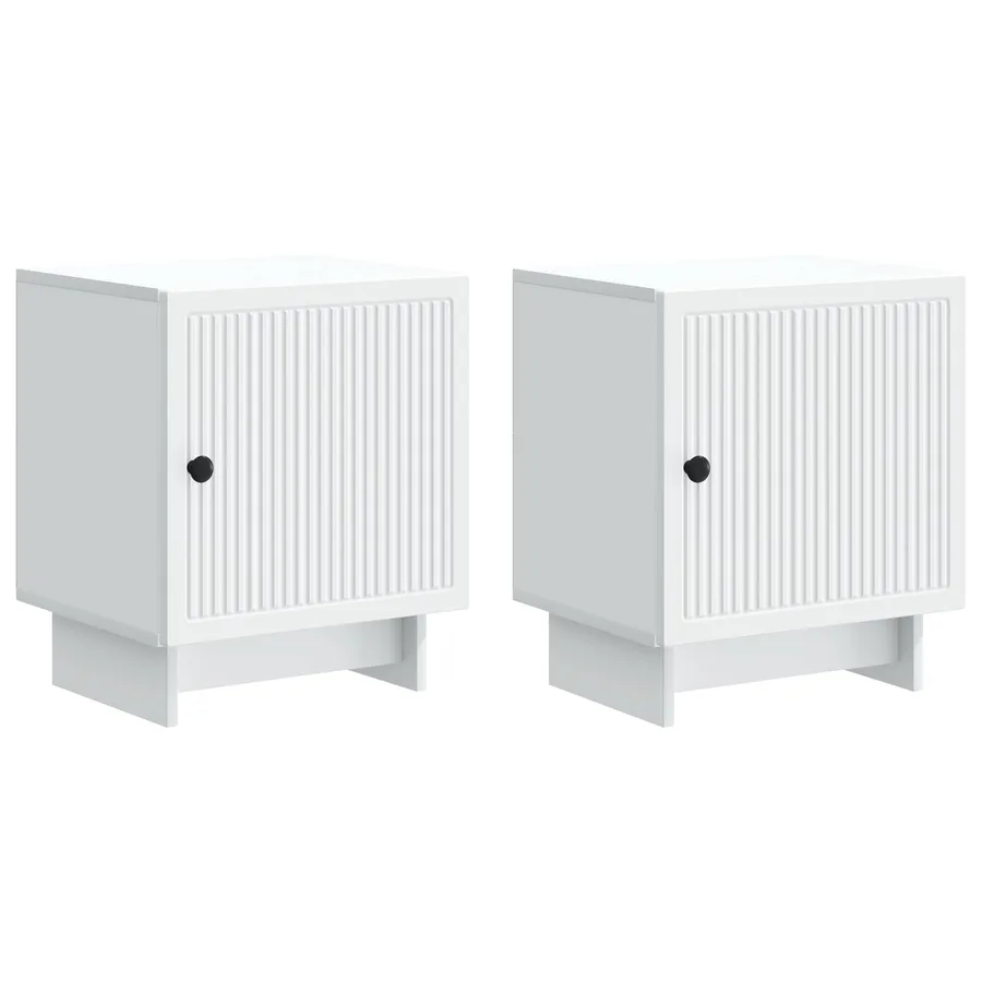 Cabinet de chevet 2 pcs Blanc 43 x 34,5 x 50 cm - 2