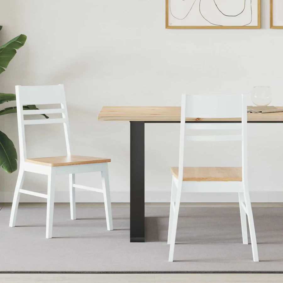 Chaises de salle à manger 2 pcs Blanc 43 x 54 x 89 cm
