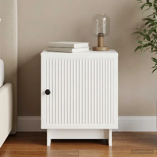 Cabinet de chevet Blanc brillant 43 x 34,5 x 50 cm