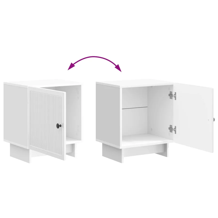 Cabinet de chevet Blanc brillant 43 x 34,5 x 50 cm - 10