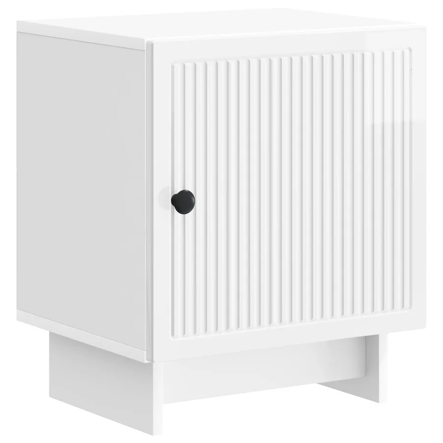 Cabinet de chevet Blanc brillant 43 x 34,5 x 50 cm - 2