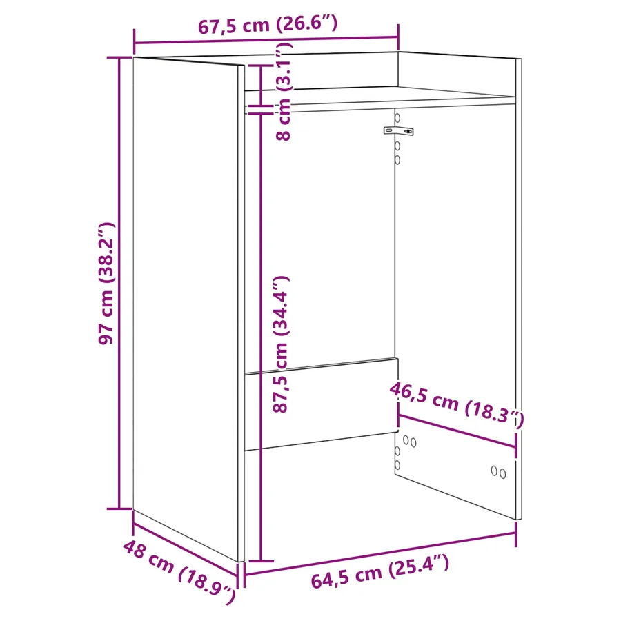 Armoire pour machine à laver Blanc 67,5 x 48 x 97 cm - 9