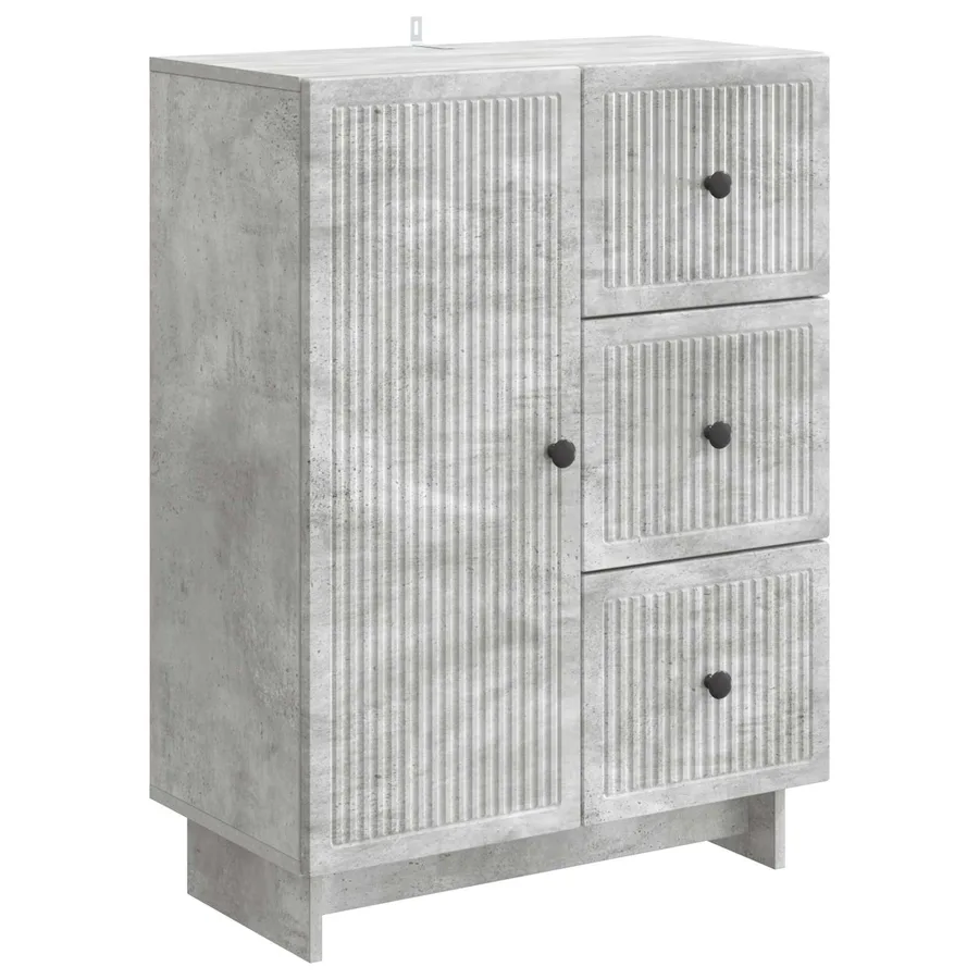 Buffet Gris béton 66 x 34,5 x 90 cm Bois d'ingénierie - 2