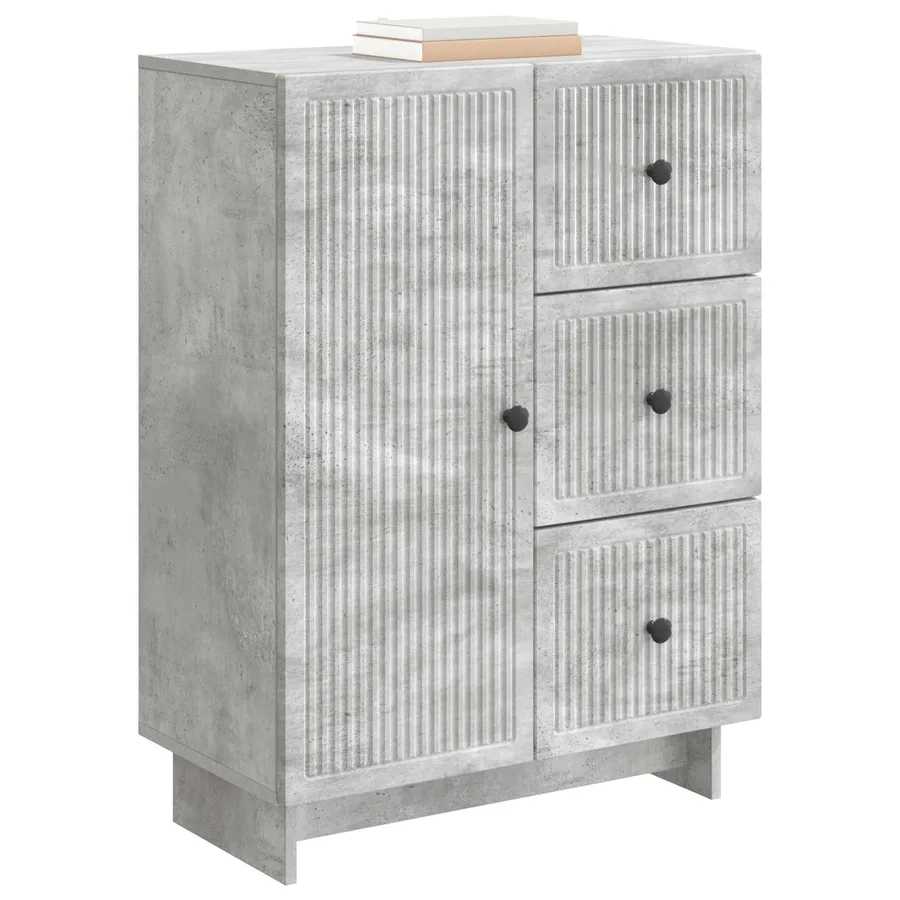 Buffet Gris béton 66 x 34,5 x 90 cm Bois d'ingénierie - 3