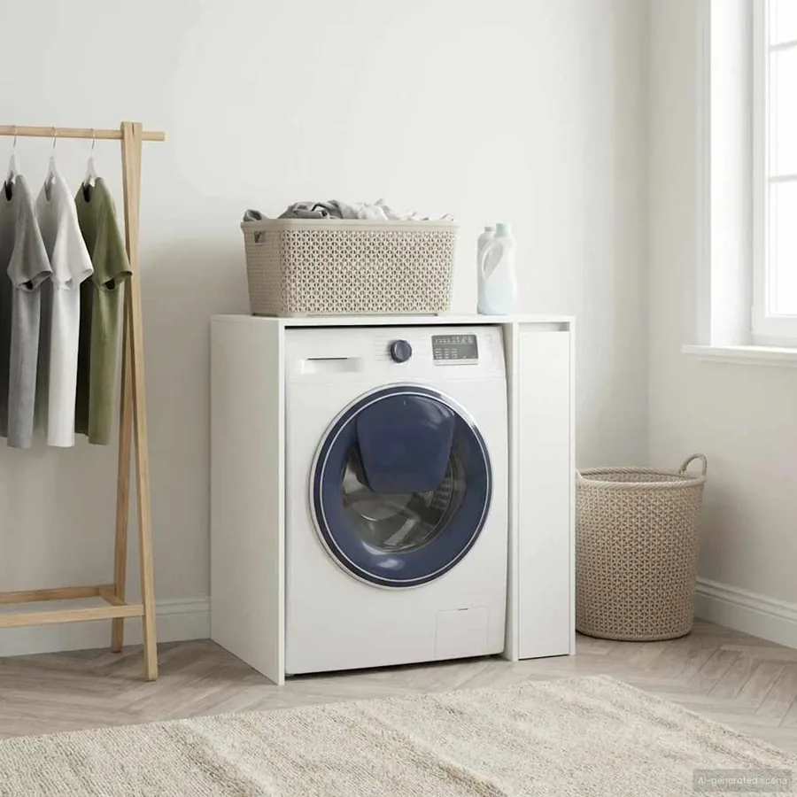 Armoire pour machine à laver avec porte Blanc 87 x 60 x 89 cm