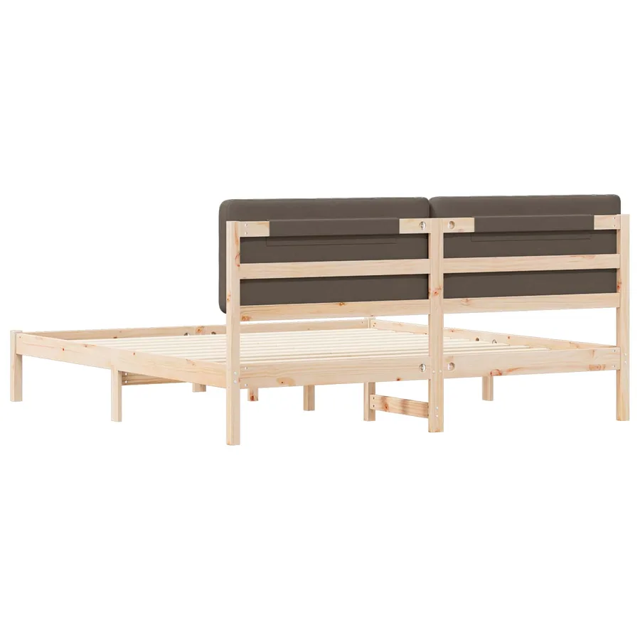 Cadre de lit avec tête de lit rembourrée Taupe 200 x 200 cm - 7