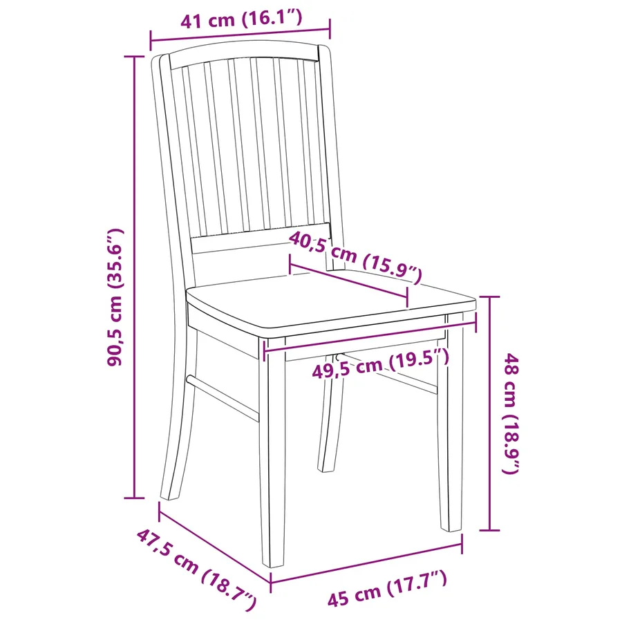 Chaises de salle à manger 2 pcs Naturel 50 x 52,5 x 91 cm - 11