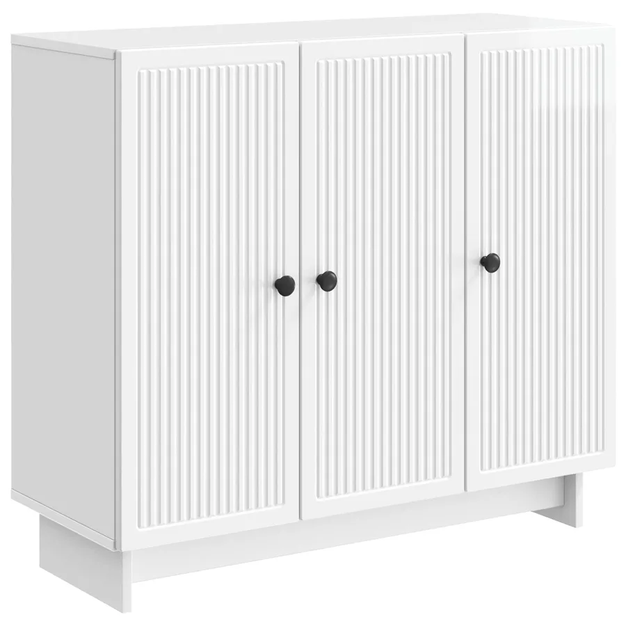 Buffet Blanc brillant 89 x 34,5 x 80 cm Bois d'ingénierie - 2