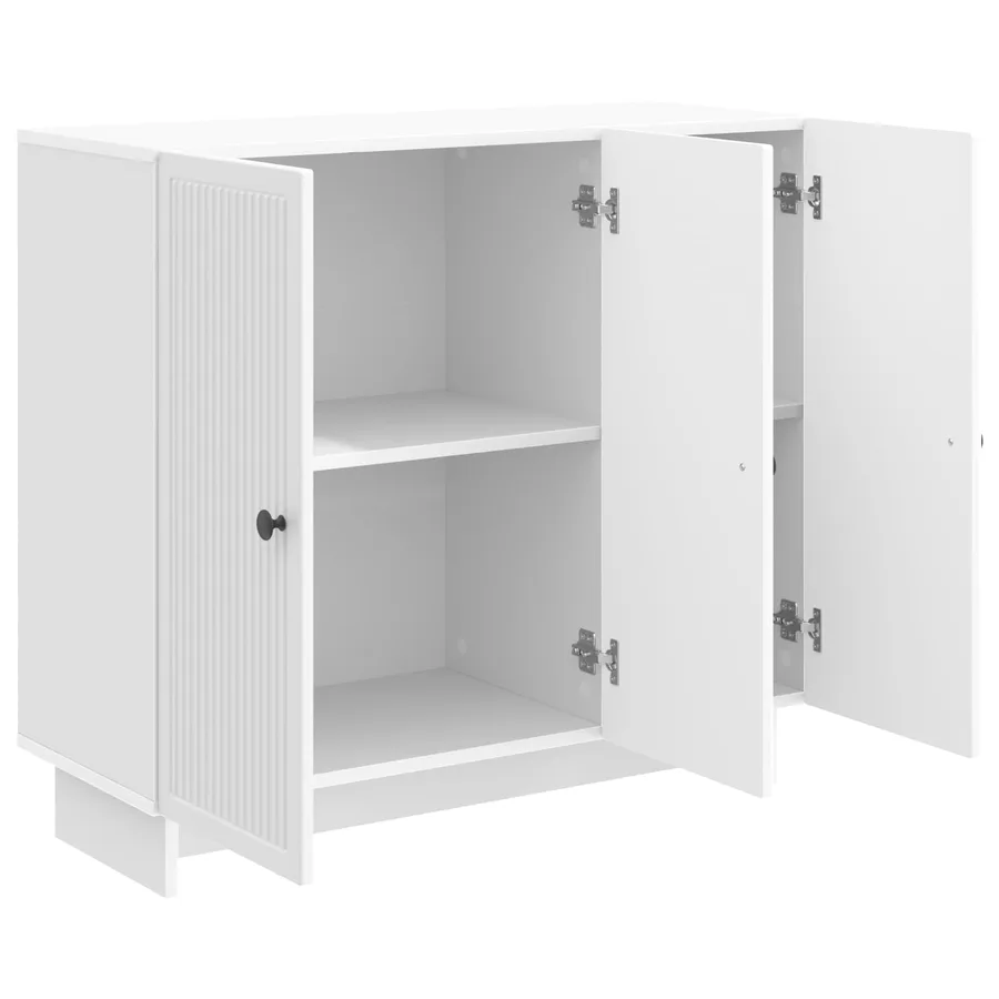 Buffet Blanc brillant 89 x 34,5 x 80 cm Bois d'ingénierie - 5