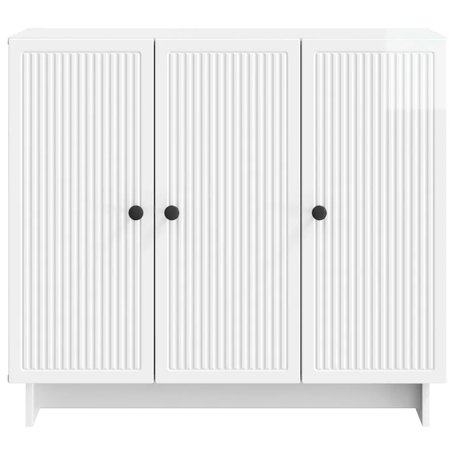 Buffet Blanc brillant 89 x 34,5 x 80 cm Bois d'ingénierie - 6