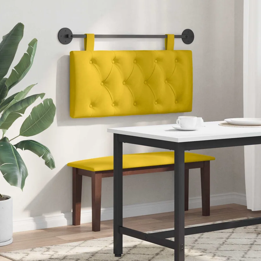 Tête de lit suspendue Avec lumière LED Jaune Velours - 4