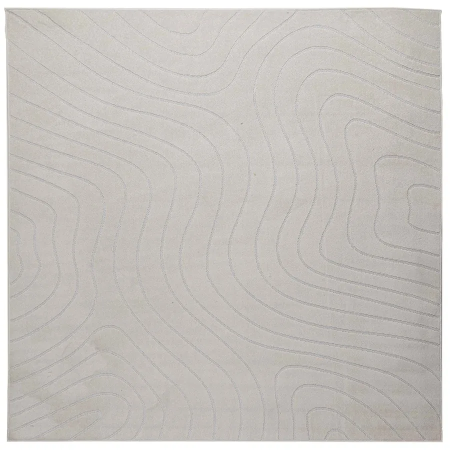 Tapis de surface Carré PALMERAS Crème 200 x 200 cm Polyester - 2
