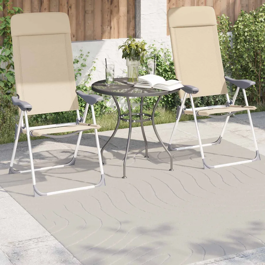 Tapis de surface Carré PALMERAS Crème 200 x 200 cm Polyester - 3