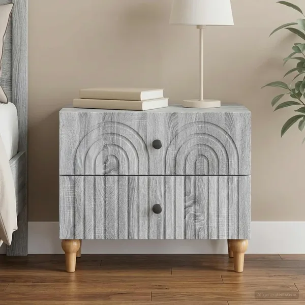 Cabinet de chevet avec tiroir Sonoma gris 62 x 34,5 x 48 cm