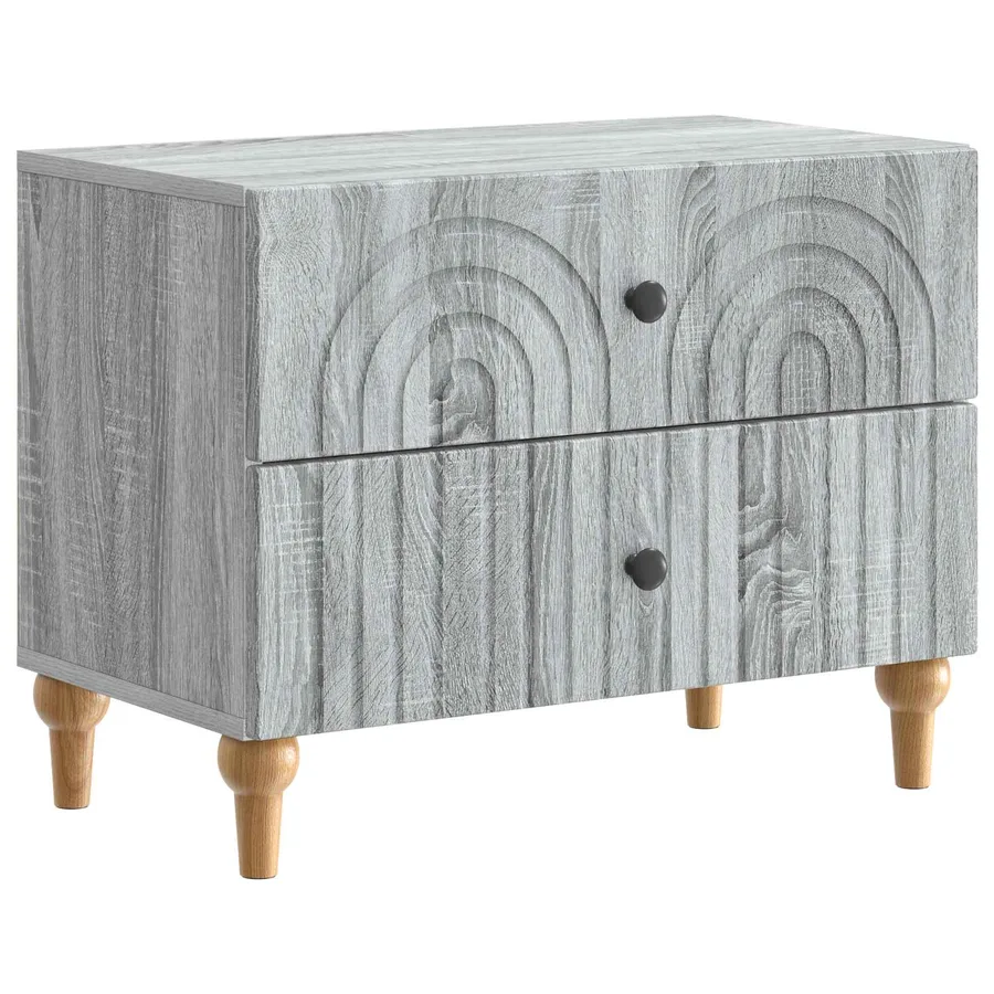 Cabinet de chevet avec tiroir Sonoma gris 62 x 34,5 x 48 cm - 2