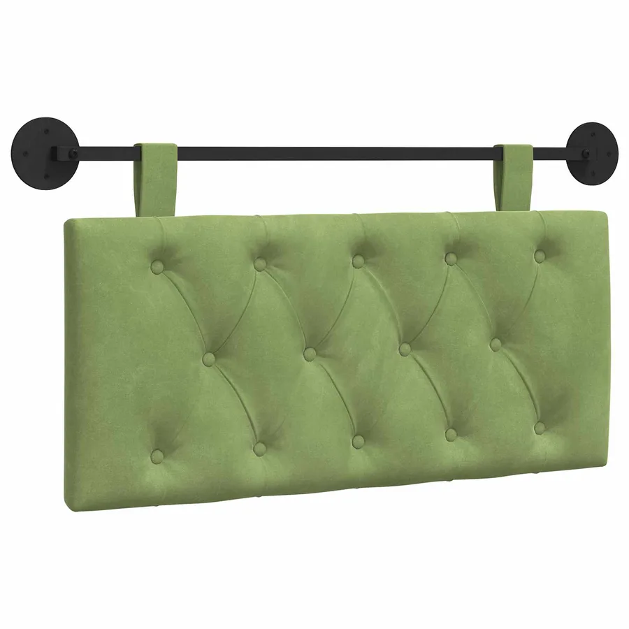 Tête de lit suspendue Avec lumière LED Vert clair Velours - 2