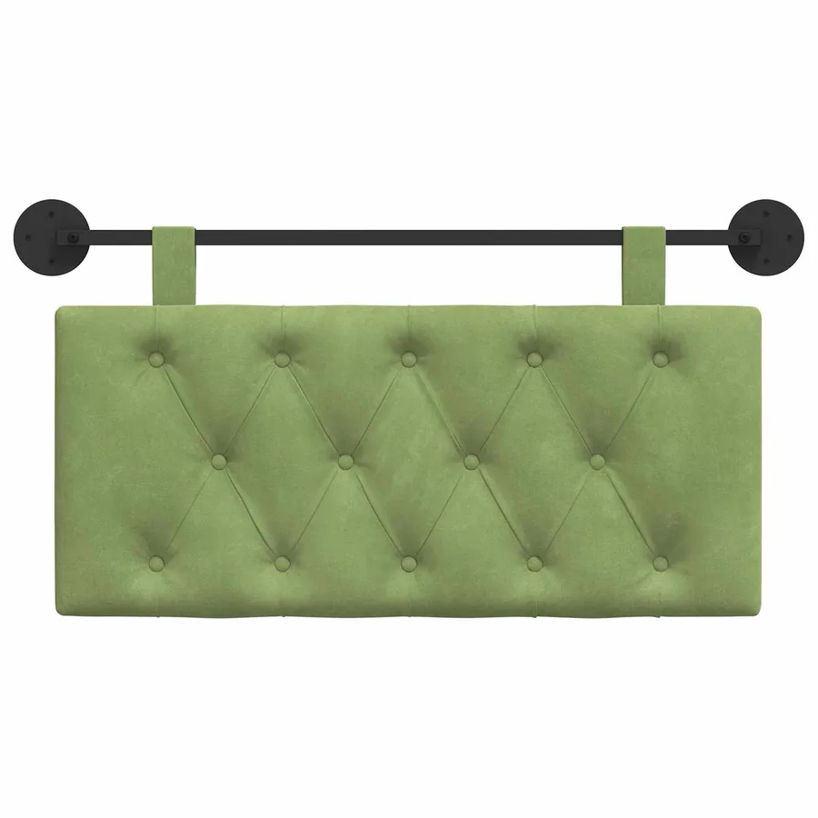 Tête de lit suspendue Avec lumière LED Vert clair Velours - 5
