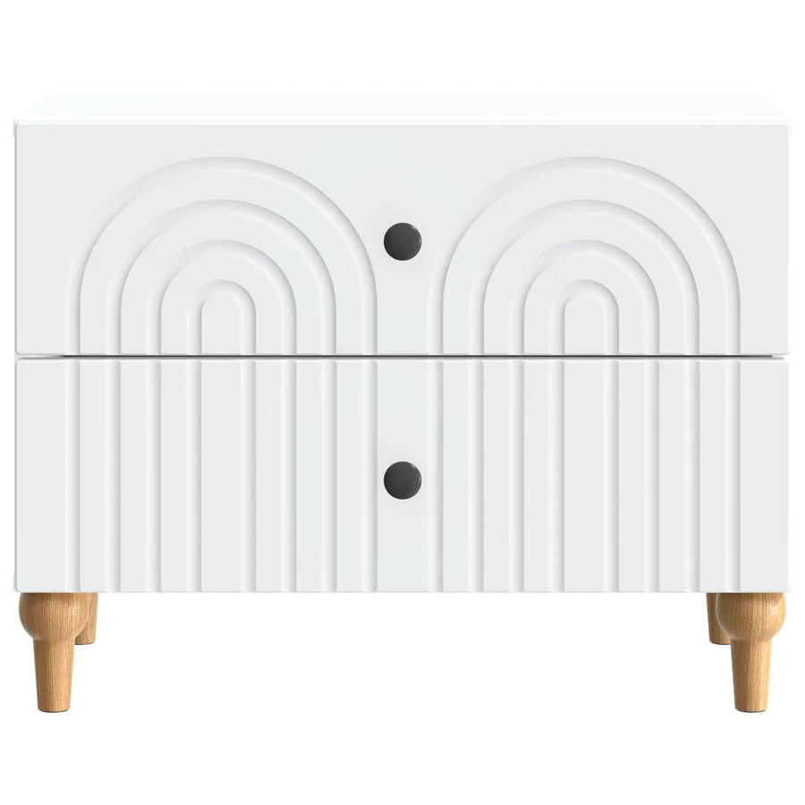 Cabinet de chevet Blanc 62 x 34,5 x 48 cm Bois d'ingénierie - 5