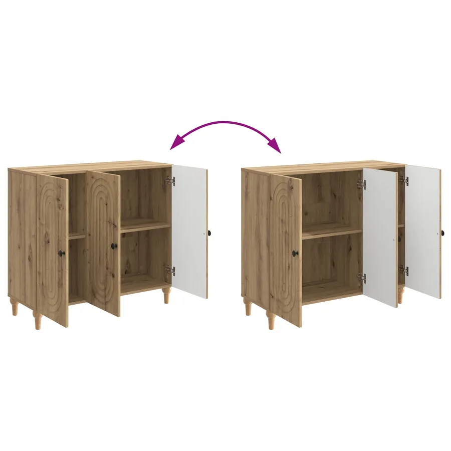 Buffet Chêne artisanal 89 x 34,5 x 80 cm Bois d'ingénierie - 11