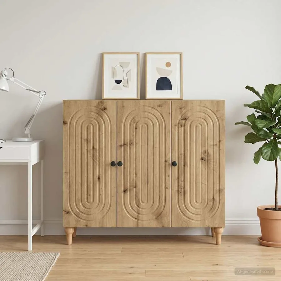 Buffet Chêne artisanal 89 x 34,5 x 80 cm Bois d'ingénierie - 4